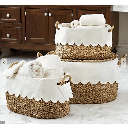 BW Wicker Stacking Storage Baskets