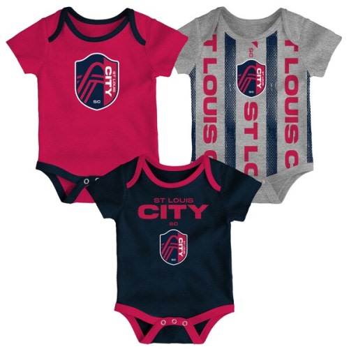 Newborn St. Louis City SC Loyal Buddies 3-Pack Bodysuit Set
