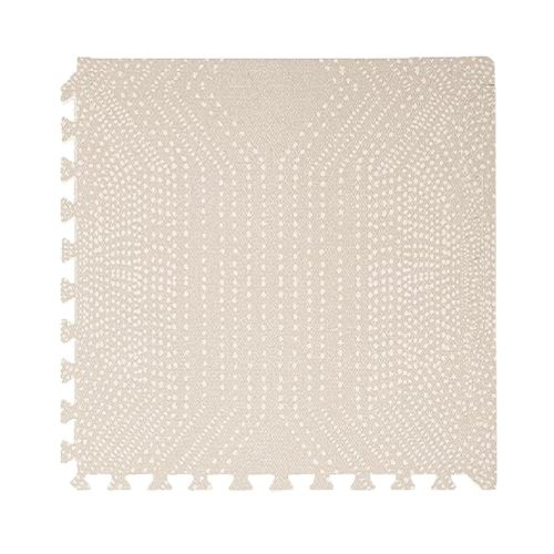 Toddlekind Playmat - Premium Foam Playmat, 4 x 6 feet, 6 Tile Extra Thick Foam Floor Puzzle Mat for Babies/Toddlers Stylish, Non-Toxic, Odorless. Perfect for Tummy Time, Crawling, & Play. 0m+ (Cream)