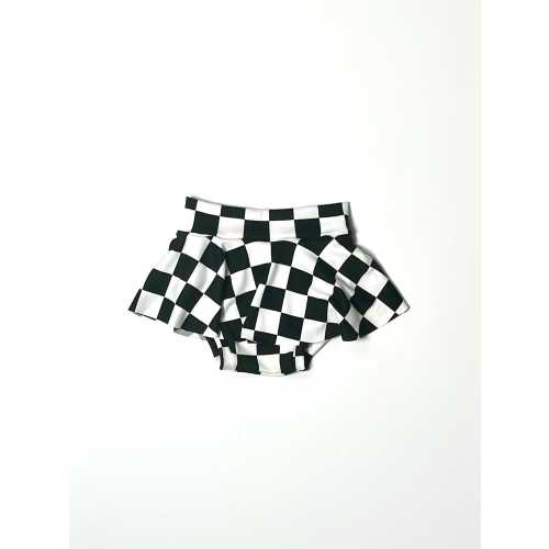 Checkered Skirted Bummies Baby Toddler 0 3 6 9 12 18 24 months 2T 3T girls retro Black and White checkers checkered flag