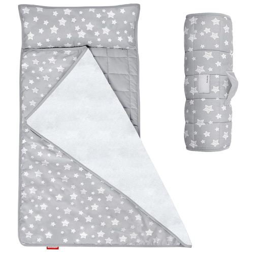 Moonsea Toddler Nap Mat with Fleece Minky Blanket, Lightweight, Soft Perfect for Kids Preschool, Daycare, Travel Sleeping Bag Boys and Girls, 21" x 50" Fit Standard Cot