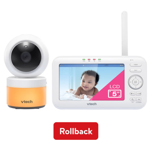 "VTech VM5263 5"" Digital Video Baby Monitor with Pan, Tilt, Night Light, White"