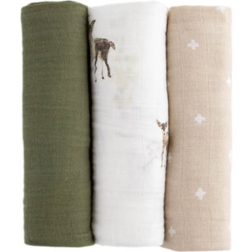 3-Pack Cotton Muslin Swaddle Blankets