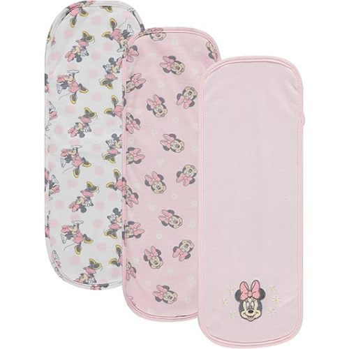 Disney Baby Burp Cloths 3 Pack – 100% Cotton – Mickey Mouse, Minnie Mouse, Winnie The Pooh, Dumbo – Soft & Absorbent Newborn Essentials for Boys & Girls