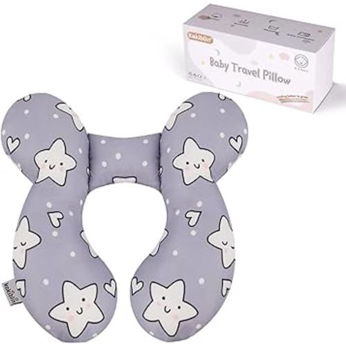 KAKIBLIN Baby Travel Pillow for Head and Neck Support Pillow for Pushchair,Car Seat,Travel(Star)