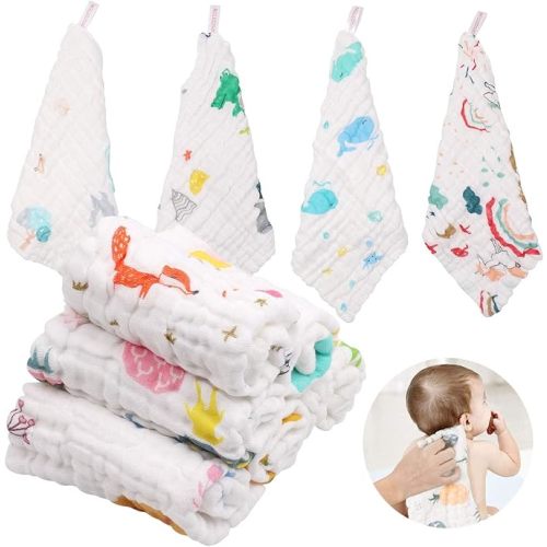 ABirdon 10 Piezas Muselinas Bebe, Algodon Orgánico, 30 x 30 cm Toalla Facial Infantil Suaves, Toalla de Gasa Bebe para Niños, Paños de Muselina Facial Infantil para Recién Nacidos : Amazon.es: Bebé