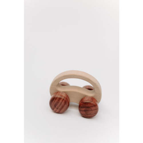 Wooden Car with Red Wheels