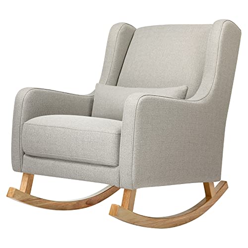 Babyletto Kai Rocker in Performance Grey Eco-Twill with Light Legs, Water Repellent & Stain Resistant, Greenguard Gold and CertiPUR-US Certified