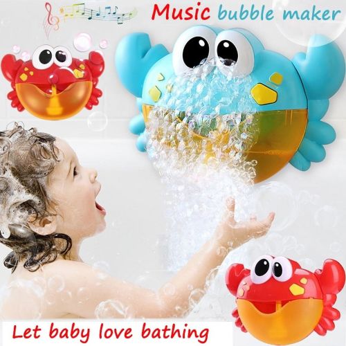 Tcwhniev Lovely Electric Musical Bubble Crab Baby Bath Shower Toys Dreamlike Foam Making Machine for Toddlers(Built-in 12 Songs)