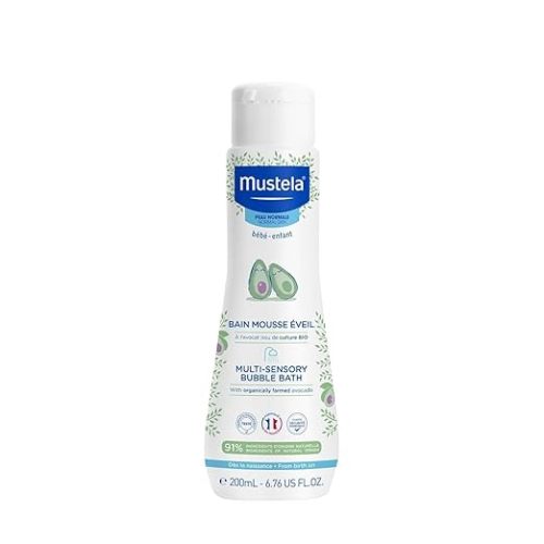 Mustela Baby Multi-Sensory Bubble Bath with Natural Avocado – Biodegradable Formula - 6.76 oz. – Packaging may vary