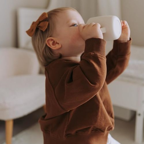 Silicone Sippy Cup and Training Cup for Baby 6 months+ Soft Spout and Handles Unbreakable Easy Grip for Babies 6-12 months and Toddlers 1-3 years 5oz/150ml (Canary and Midnight Blue)