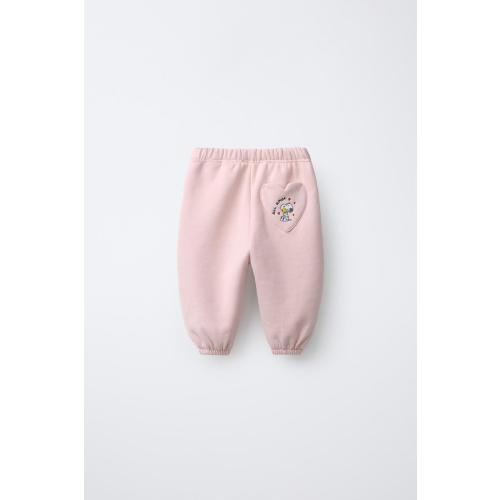 SNOOPY PEANUTS™ PLUSH JOGGER PANTS - Pink | ZARA United States