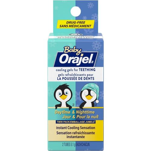 Baby Orajel Daytime and Nighttime Drug-Free Cooling Gels for Teething, 2 x 5.1 gram