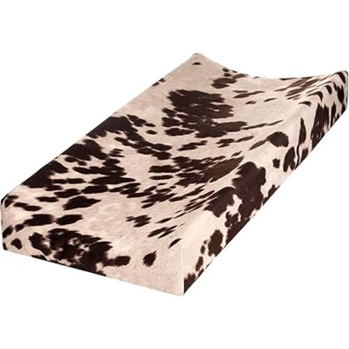 Western Cowboy Changing Pad Cover Super Soft Brown Cowhide