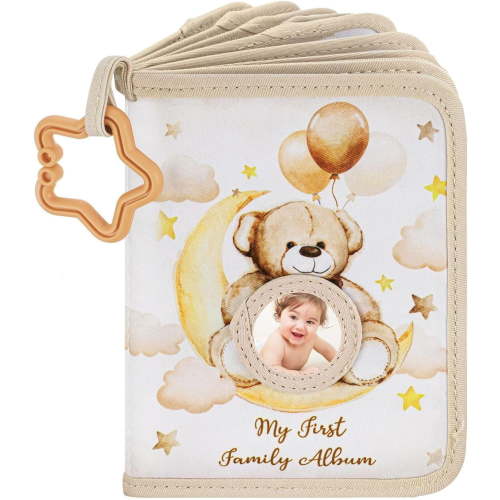 Oaygat Baby's My First Photo Album 17 4x6 Pictures Soft Cloth Photo Album Unisex Kids' Personalized Memory Photos Albums for Family Baby Shower Party Toddler Kid Girl