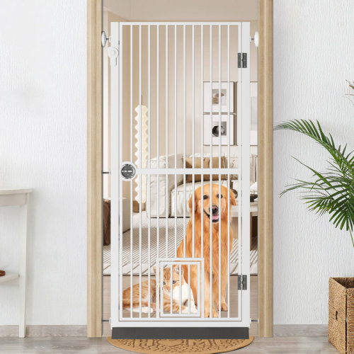 Tucker Murphy Pet™ Eresmia 61“ Extra Tall Pet Gate for Doorway, Adjustable Pressure Mounted Pet Gate with Door & Reviews | Wayfair