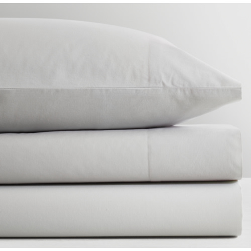 Vintage-Washed Percale Crib Fitted Sheet