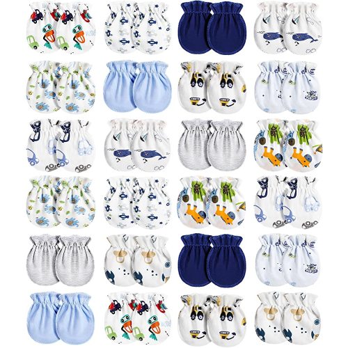 Geyoga 24 Pairs Newborn Baby Mittens 0-6 Months Newborn No Scratch Mittens Soft Elastic Infant Baby Gloves