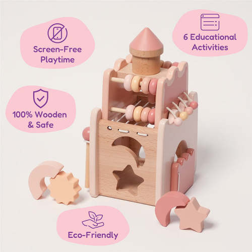 Montessori Learning Castle - 6 Activites in One Toy!