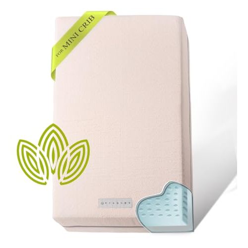 Organic Cotton Dual-Sided Mini Crib Mattress, 38x24x3 Premium Memory Foam 2-Stage CertiPUR-US Hypoallergenic Baby Mattress Firm Support for Infant Cooling Gel for Toddler Waterproof & Washable Cover