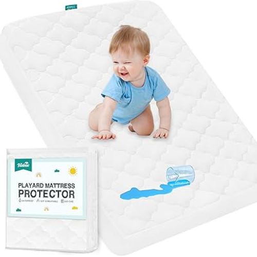Waterproof Pack n Play Mattress Pad Cover, and Sheet Quilted- 39" x 27" Fitted for Graco Playard | Mini & Portable Mattresses -Washable Ultra Soft Padding