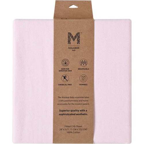 Certified Organic Knit Cotton Crib Sheets, Rose Pink - Malabar Baby | Maisonette