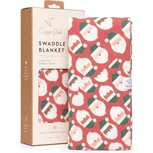 Copper Pearl Swaddle Blankets for Newborns | Soft Stretchy Receiving Blankets for Boys and Girls | Large 46 x 46 Inch Baby Blankets | Lightweight and Breathable Swaddles | Claus