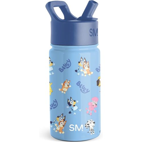 Simple Modern Kids Summit Water Bottle with Straw Lid |Bluey 14oz Stainless Steel Cup Insulated Tumbler for Kids, School | Bluey Bluetastic Day