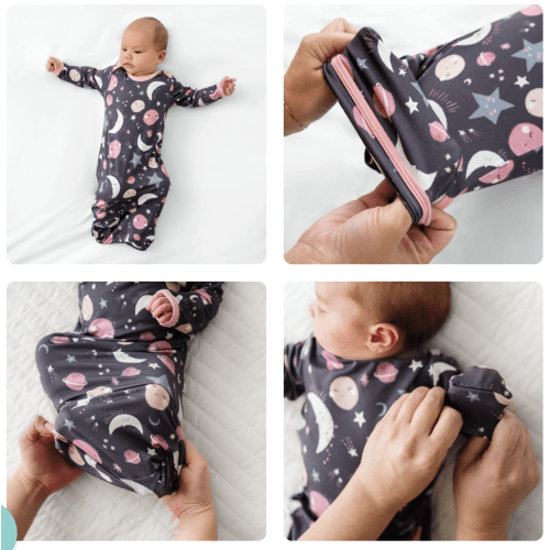 Pink To the Moon & Back Infant Gown - Little Sleepies