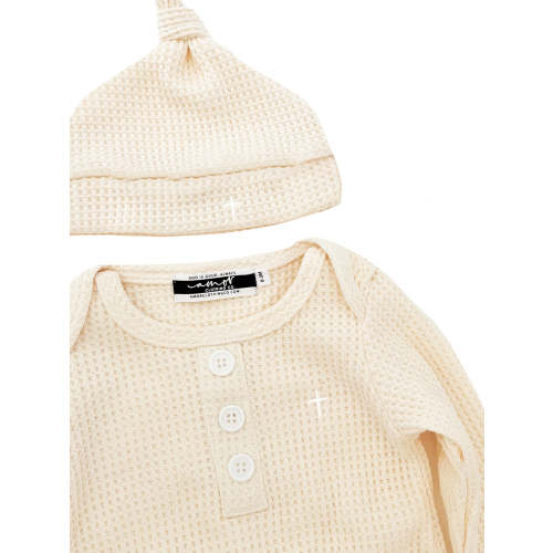 Psalm 127:3 Knotted Baby Sleeper & Matching Beanie – OUR HOUSE ABOVE