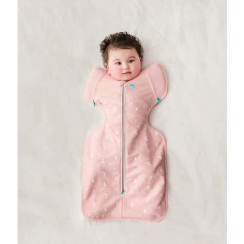 Swaddle Up™ Transition Bag 1.5 TOG Cotton Dusty Pink Moon and Back