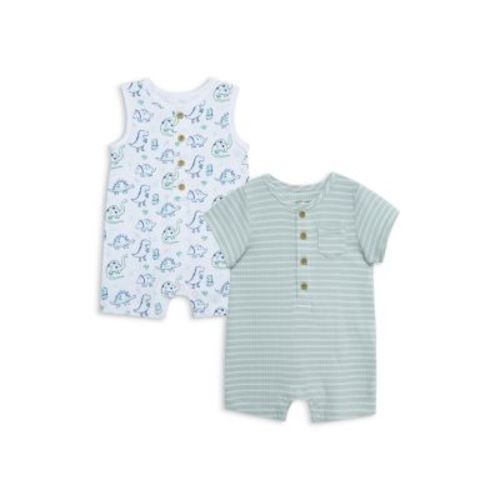 Boys' Dino Rompers, 2 Pack - Baby