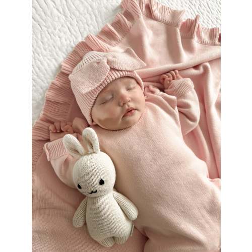 Classic Bow Beanie - Powder Pink