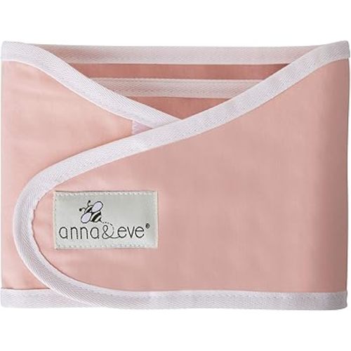 Anna & Eve - Swaddle Strap, Adjustable Arms-Only Baby Swaddle, 100% Cotton, Prevents Overheating - Small Size Fits Chest 13.5 to 17 - Pink