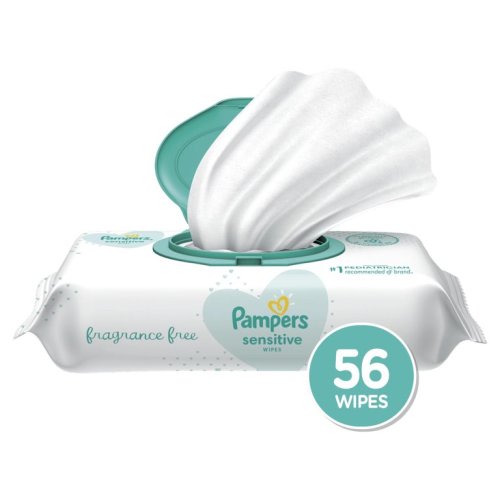 Pampers Sensitive Baby Wipes, 1 Pop-Top Packs, 56 Total Wipes