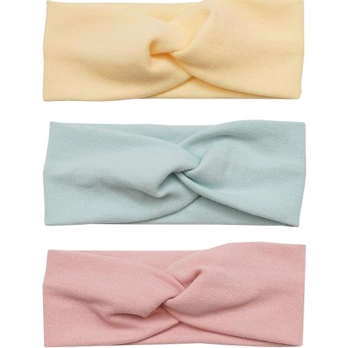 AVAUMA Baby Girl Boy Headbands Bow and Turban, Fits Newborn Infant Toddler and Children Hair Accessories (TB_YW/MT/PK) - AVAUMA_Turbans_3pack_2 - 3 Count (Pack of 1)