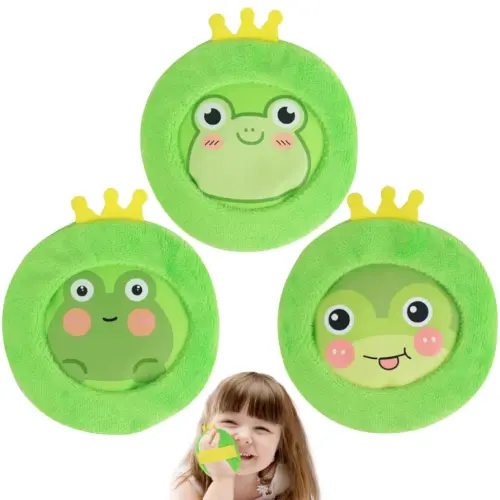 Hilph Kids Ice Packs for Boo Boos, Reuable Kids Hot Cold Packs with Cover and Handheld Straps for Pain Relief, Toddler Animal Ice Packs for Kids Bumps, Swelling, Wisdom Teeth (3 Frogs)