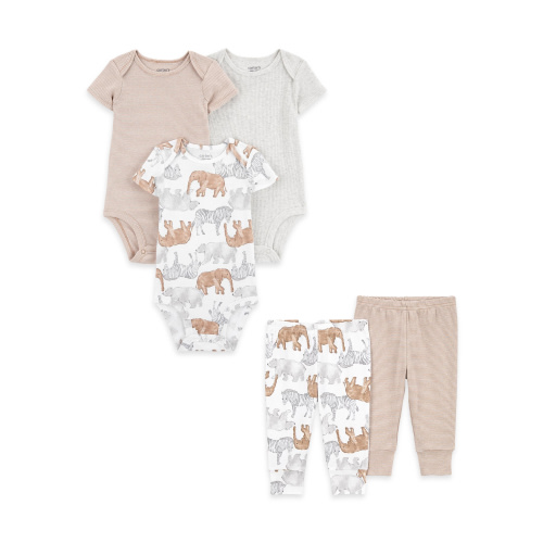 Carter's Child of Mine Baby Unisex Bodysuit and Pant Set, 5-Piece, Sizes Preemie-18 Months