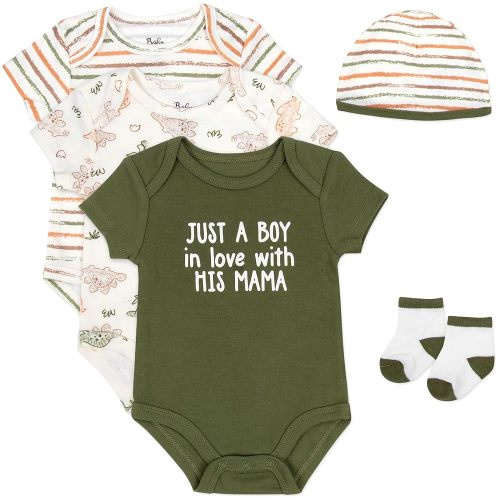 Baby Essentials Baby Boys 5 Piece Bodysuit Set