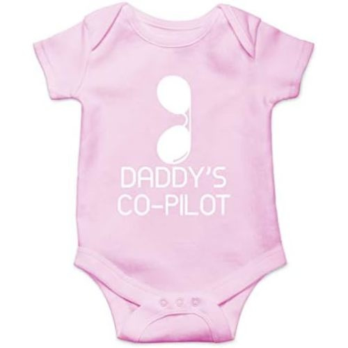 AW Fashions Daddy's Co-Pilot Baby Bodysuit Funny Cute Infant Newborn Coming Home Outfit Boys Girls Unisex