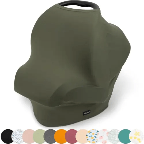 Simka Rose Breathable Nursing Cover Up and Car Seat Cover for Babies - Breastfeeding Cover for Baby Boy & Girl - Adjustable Stretchy Infant Carseat Canopy Carrier Cover for Summer - Must Have Registry