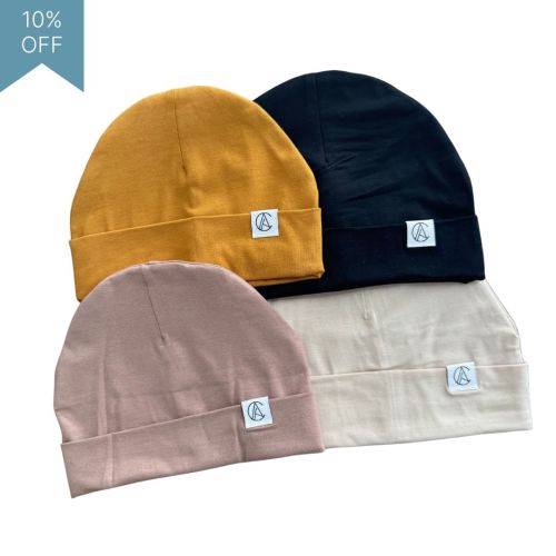 Satin Lined Jersey Beanies / 0-3 months