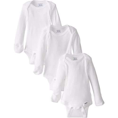 Gerber unisex-baby- Long-sleeve Onesies Bodysuit Mitten Cuff Sizes - 0-3 Months