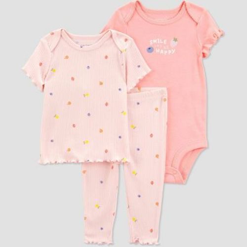 Carter's Just One You®️ Baby Girls' Fruit Printed Top & Bottom Set - Pink 3m