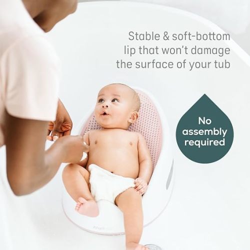 Angelcare Soft-Touch Baby Bath Support & Rinser Bundle, Pink