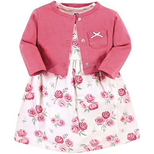 Hudson Baby Baby Girls' Cotton Dress and Cardigan Set