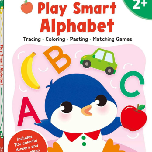 Play Smart Alphabet Age 2+: Preschool Activity Workbook with Stickers for Toddlers Ages 2, 3, 4: Learn Letter Recognition: Alphabet, Letters, Tracing, Coloring, and More (Full Color Pages)