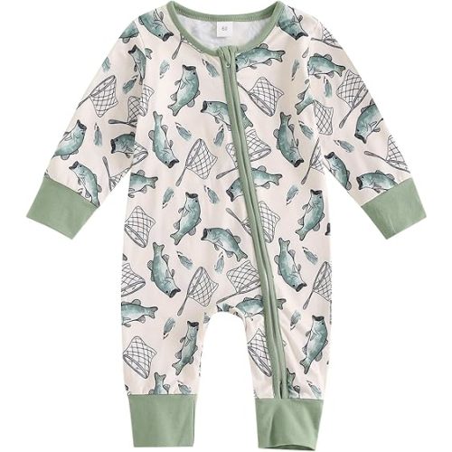 Karwuiio Baby Boy Girl Western Clothes Cow Print Long Sleeve Romper Jumpsuit One Piece Newborn Fall Winter Outfit