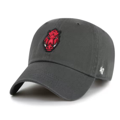 47 Arkansas Razorbacks Baby Clean Up Infant Adjustable Hat - CHARCOAL
