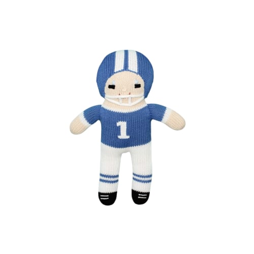 Football Player Knit Doll Rattle - Peggy's Gifts & Accessories